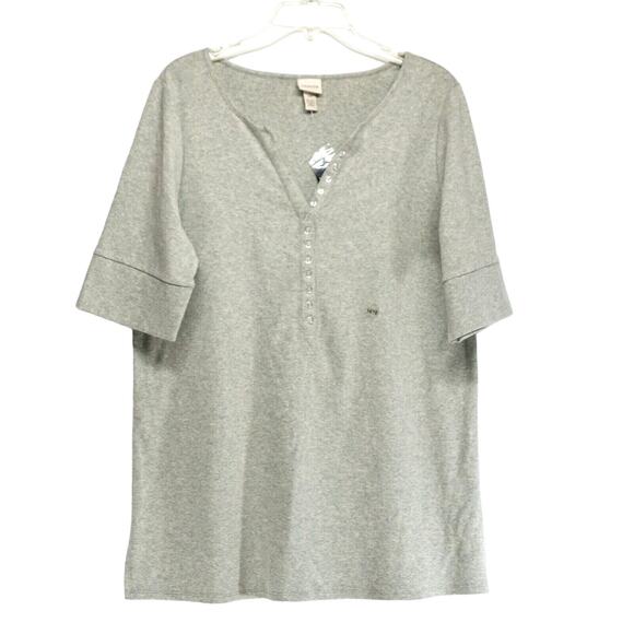 Women's Plus Size Tee 14/16 VENEZIA Gray Short Sleeve XL Cotton Blend T-Shirt - Picture 1 of 5